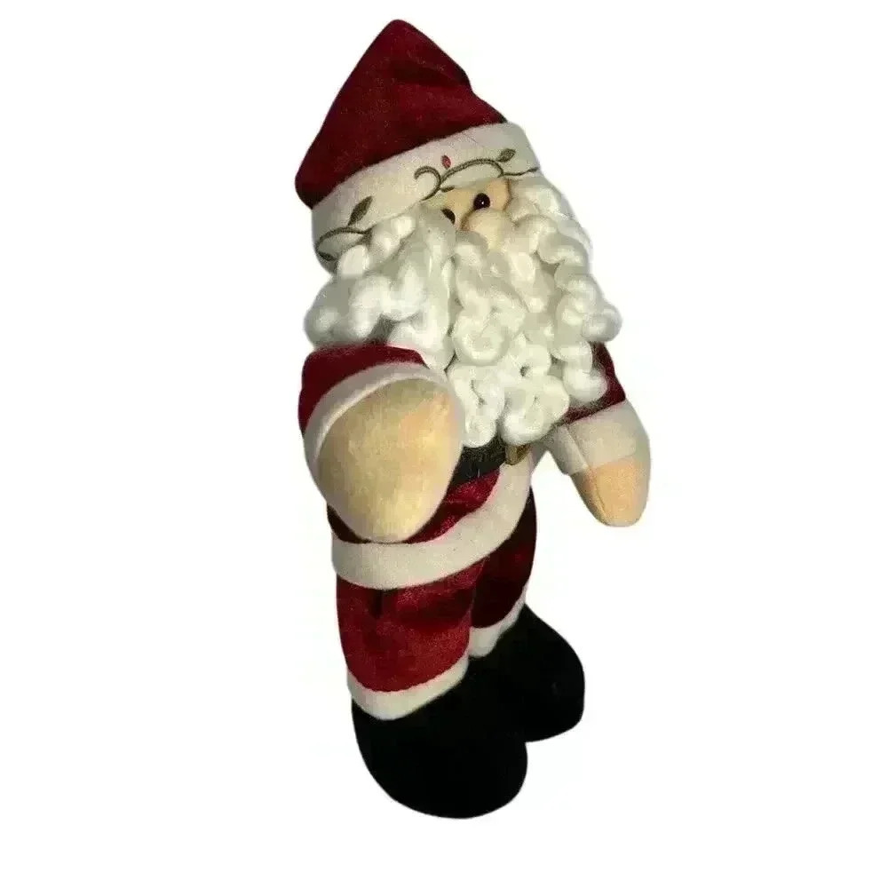 Vintage Stand Up Plush Santa Claus Weighted Feet - Picture 10 of 12